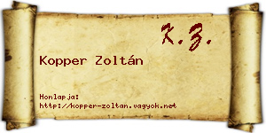 Kopper Zoltán névjegykártya
